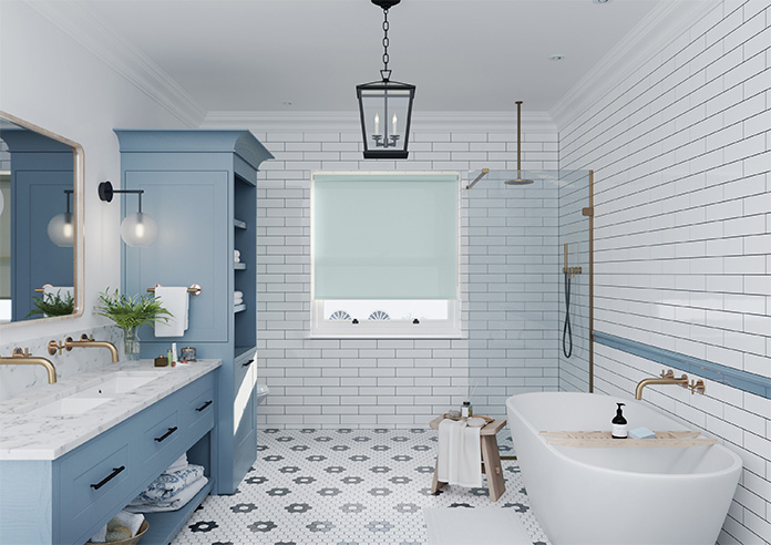 Roma, Aqua Haze - Motorised Roller Blind - Image 5